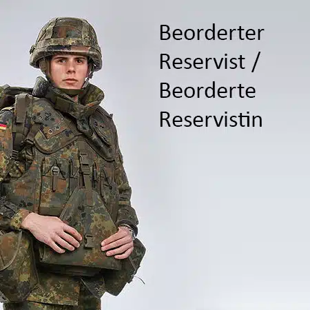 Ich bin <b>beorderter</b> Reservist <br />(z.B. in einer Heimatschutzkompanie).