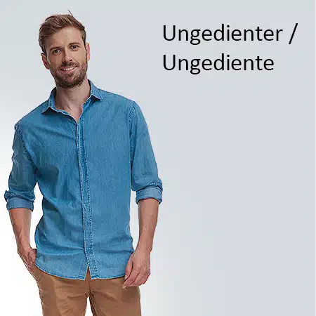 Ich bin <b>Ungedienter</b> <br />(d.h. keinen Wehrdienst geleistet).